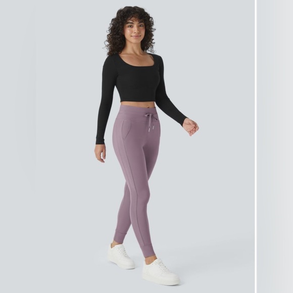 HALARA New SoftlyZero Plush High Waisted Drawstring Pocket Full Length Joggers S - Picture 1 of 7